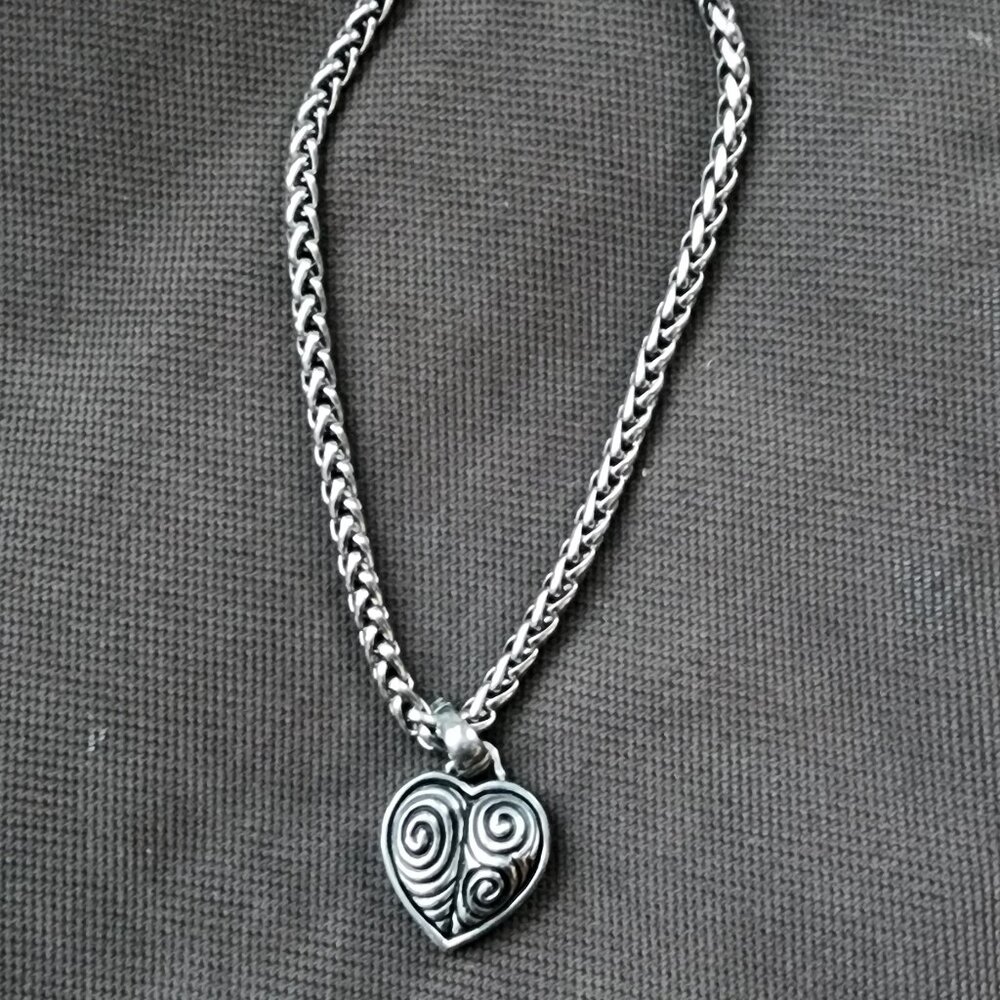 Etsy Vintage Silver Tone Floating Heart Necklace